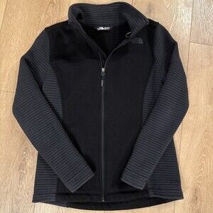 The North Face  Women’s Lifestyle Fleece Jacket Size M Black Full Zip Logo EUC